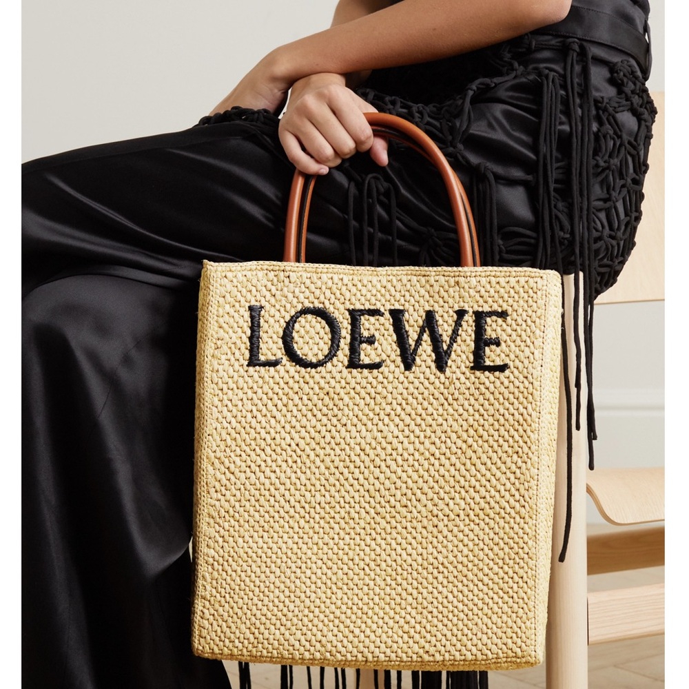 LOEWE A4 raffia tote bag - Picture 4 of 8